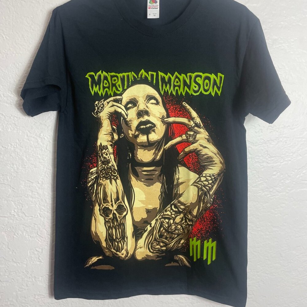 Marylin Manson Modern Vintage Graphic T Shirt Unisex Adult Black